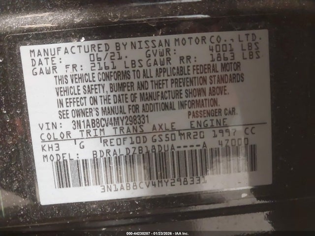 2021 NISSAN SENTRA 3N1AB8CV4MY298331 Photo 8