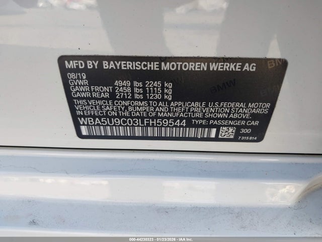 2020 BMW 3 SERIES WBA5U9C03LFH59544 Photo 8