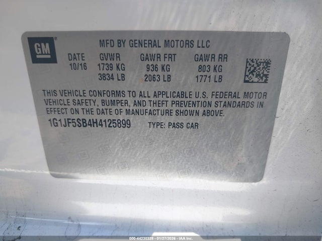 1G1JF5SB4H4125899 Chevrolet Sonic Premier Auto