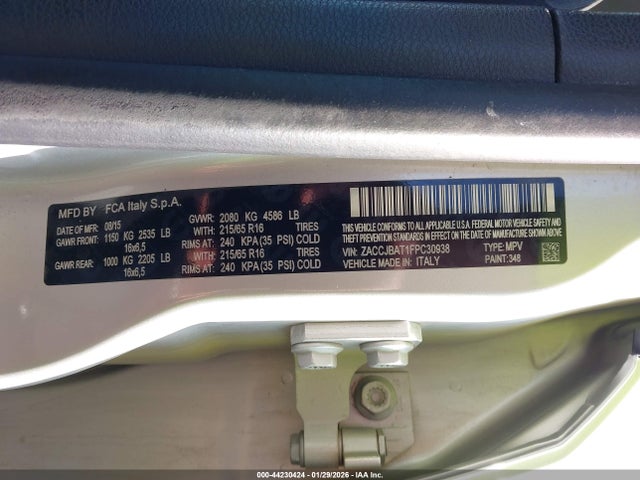 Jeep Renegade Sport 2015 ZACCJBAT1FPC30938 Image 9