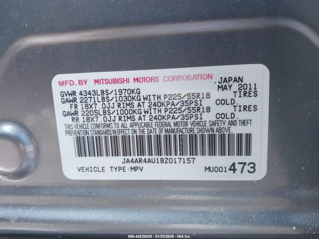 2011 MITSUBISHI OUTLANDER SPORT JA4AR4AU1BZ017157 Photo 8