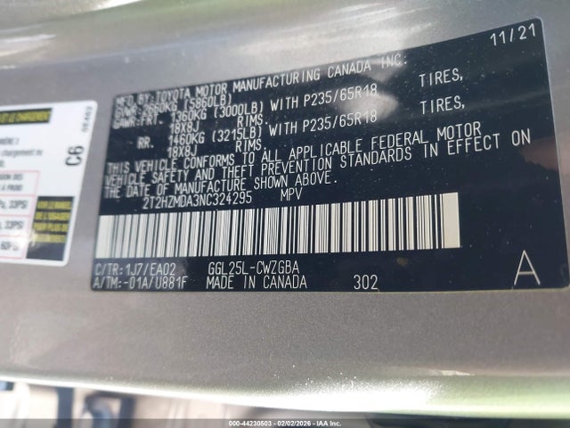 Продаж на аукціоні авто 2022 Lexus Rx 350, vin: 2T2HZMDA3NC324295, номер лоту: 44230503