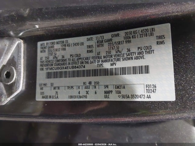 Ford ESCAPE SE 2014 1FMCU0GX4EUB84374 Image 12