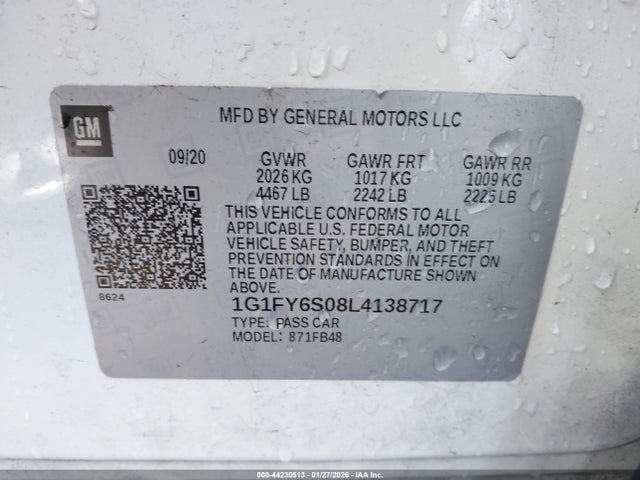 1G1FY6S08L4138717 Chevrolet Bolt Ev Fwd Lt
