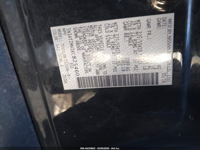Nissan Rogue Sl 2019 5N1AT2MV1KC825460 Image 9