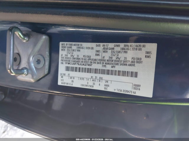 1FMCU0F79JUA27497 Ford ESCAPE S