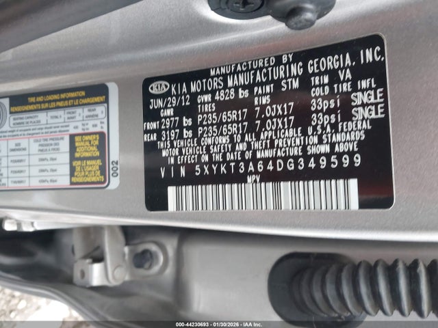 2013 KIA SORENTO 5XYKT3A64DG349599 Photo 8