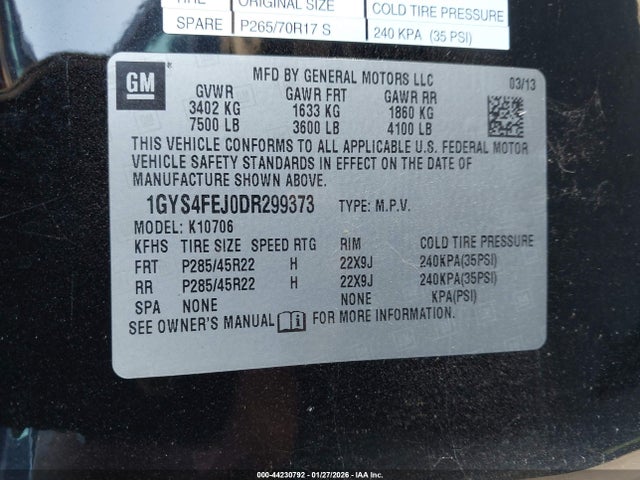 2013 CADILLAC ESCALADE HYBRID 1GYS4FEJ0DR299373 Photo 8