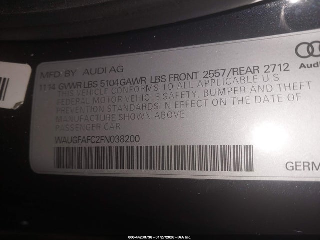 2015 AUDI A6 WAUGFAFC2FN038200 Photo 8