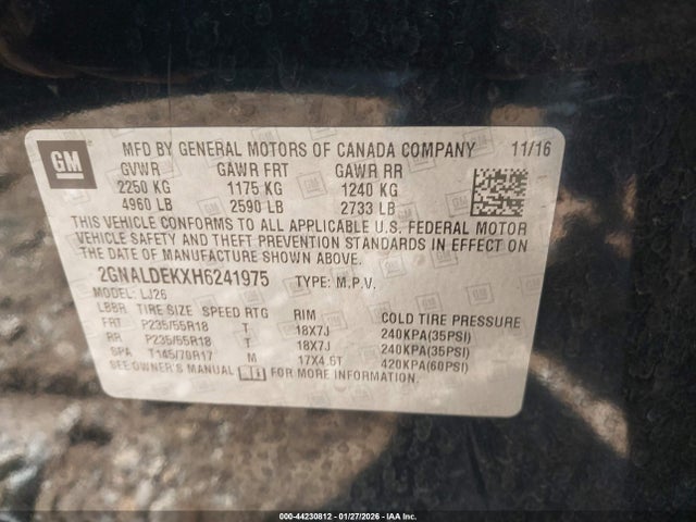 2GNALDEKXH6241975 Chevrolet Equinox Premier