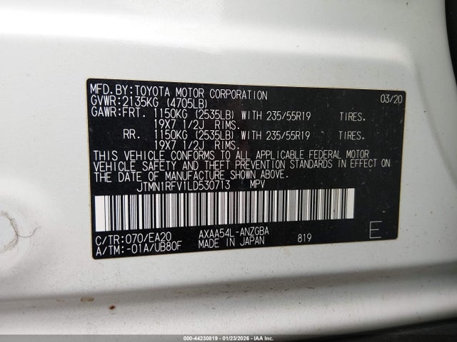 JTMN1RFV1LD530713 Toyota Rav4 Limited