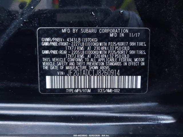 2018 SUBARU CROSSTREK JF2GTADC1J8260914 Photo 8