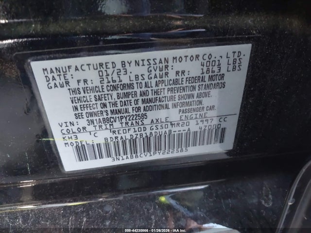 Nissan Sentra Sv Xtronic Cvt 2023 3N1AB8CV1PY222585 Image 9