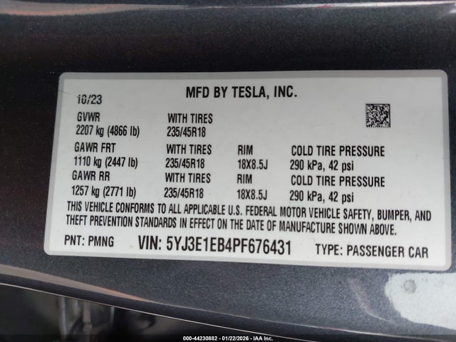 2023 TESLA MODEL 3 5YJ3E1EB4PF676431 Photo 8