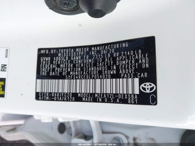 5YFS4RCE6LP054020 Toyota COROLLA SE