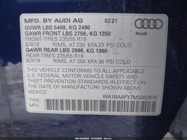 2021 AUDI Q5 WA1BAAFY7M2062976 Photo 8