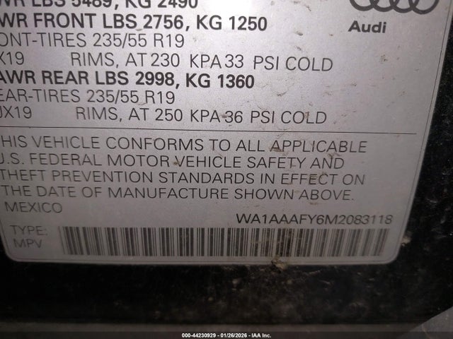 2021 AUDI Q5 WA1AAAFY6M2083118 Photo 8
