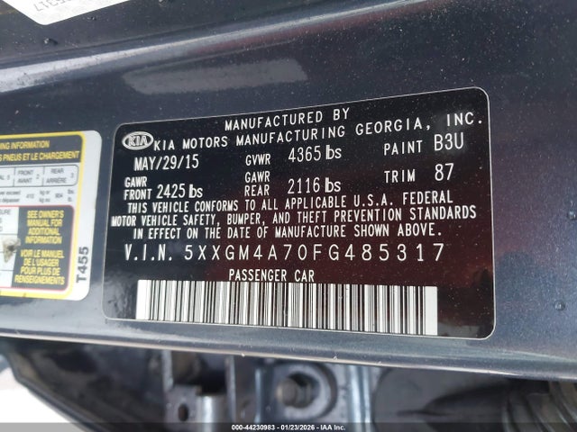 KIA Optima Lx 2015 5XXGM4A70FG485317 Image 9