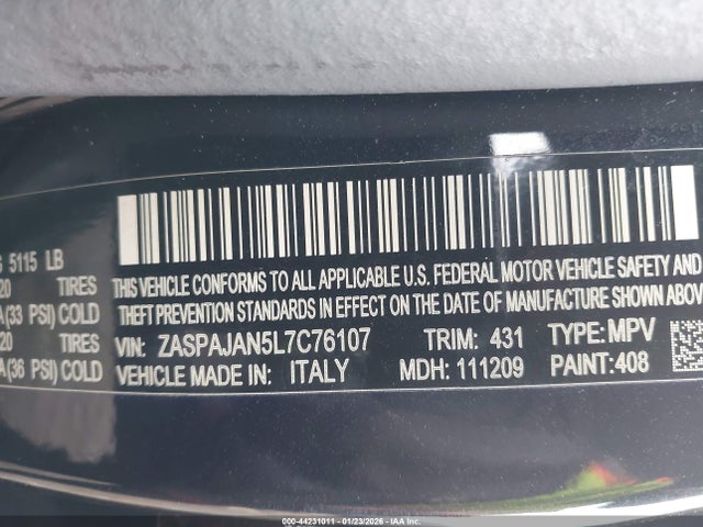 ZASPAJAN5L7C76107 Alfa Romeo Stelvio Sport Rwd