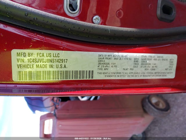 2022 JEEP GRAND WAGONEER 1C4SJVGJ8NS142917 Photo 8