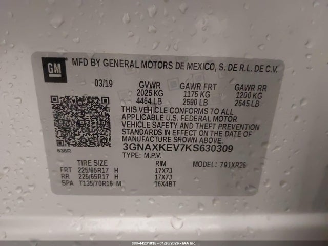2019 CHEVROLET EQUINOX 3GNAXKEV7KS630309 Photo 8