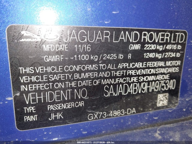 2017 JAGUAR XE SAJAD4BV9HA975340 Photo 8