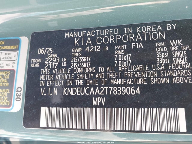 Продажа на аукционе авто 2026 Kia Seltos S, vin: KNDEUCAA2T7839064, номер лота: 44231117