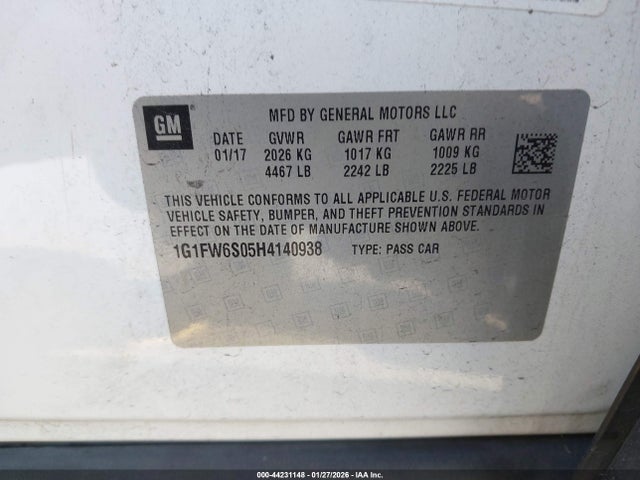 1G1FW6S05H4140938 Chevrolet BOLT EV LT