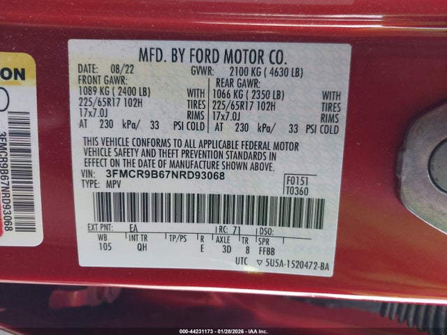 2022 FORD BRONCO SPORT 3FMCR9B67NRD93068 Photo 8