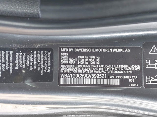 Aukcja sprzedaży 2016 Bmw 228i Xdrive, vin: WBA1G9C59GV599521, numer aukcji: 44231208