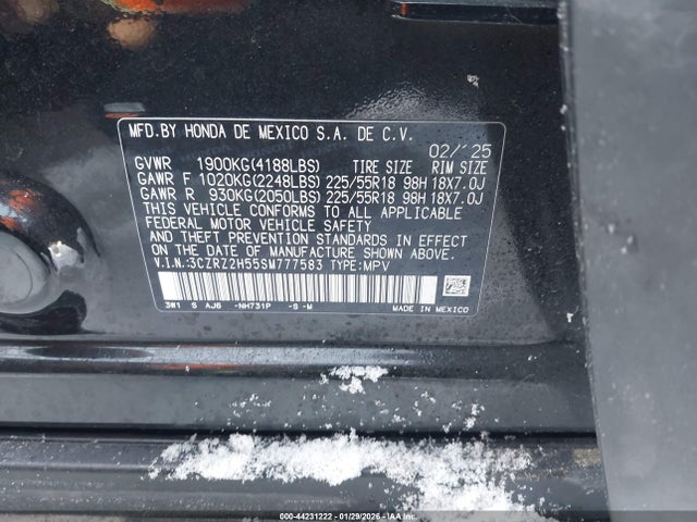 2025 HONDA HR-V 3CZRZ2H55SM777583 Photo 8