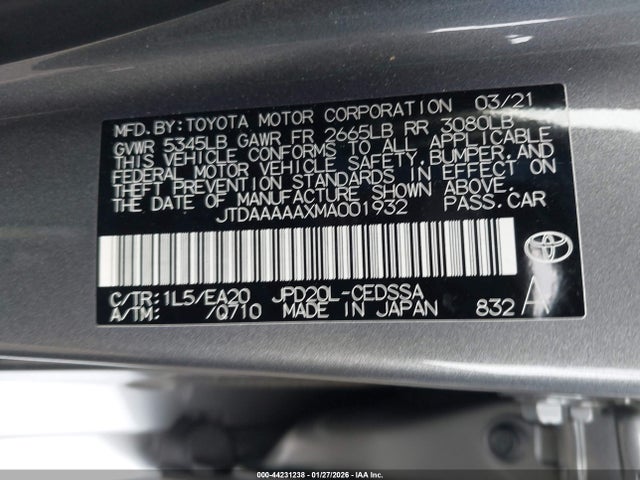 2021 TOYOTA MIRAI JTDAAAAAXMA001932 Photo 8