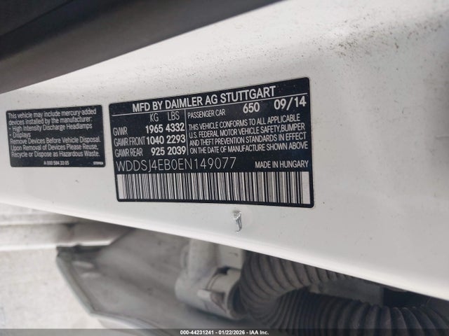 Mercedes-Benz CLA 250 2014 WDDSJ4EB0EN149077 Image 9