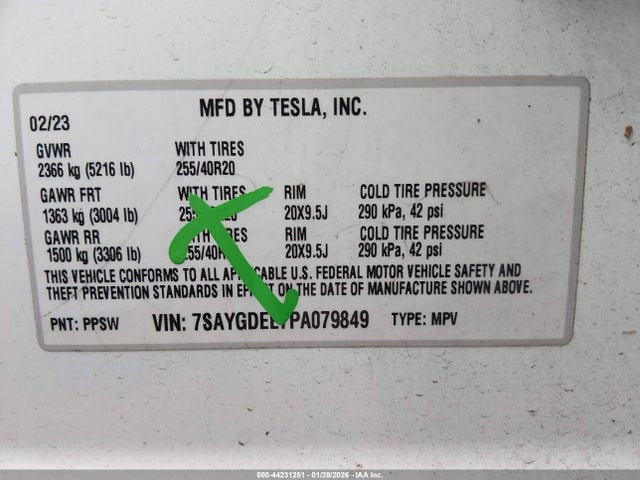 2023 TESLA MODEL Y 7SAYGDEE7PA079849 Photo 8