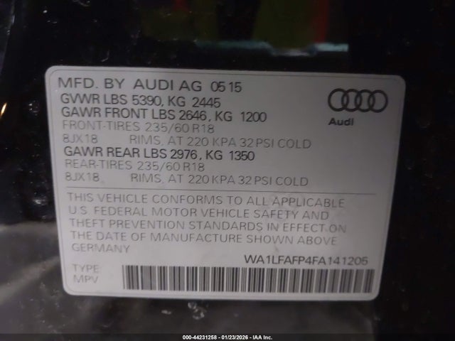 2015 AUDI Q5 WA1LFAFP4FA141205 Photo 8