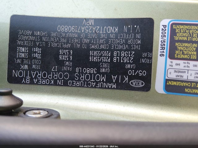 2010 KIA SOUL KNDJT2A25A7190880 Photo 8