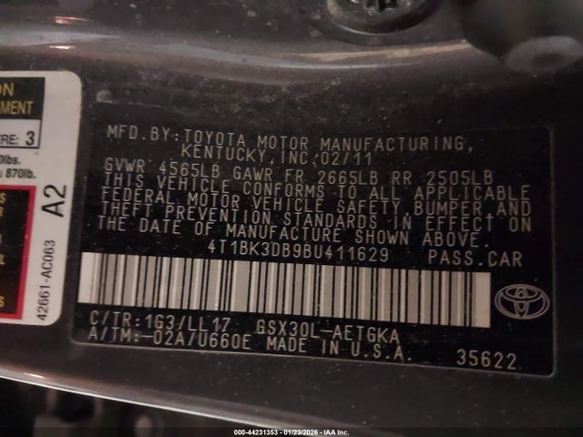 2011 TOYOTA AVALON 4T1BK3DB9BU411629 Photo 8