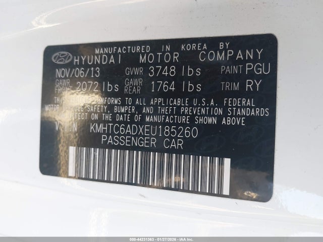KMHTC6ADXEU185260 Hyundai Veloster Base W/gray