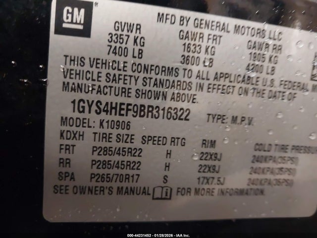 2011 CADILLAC ESCALADE ESV 1GYS4HEF9BR316322 Photo 8