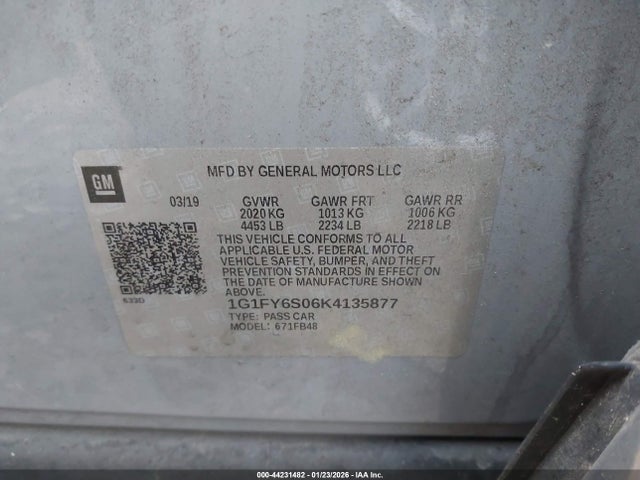 1G1FY6S06K4135877 Chevrolet BOLT EV LT