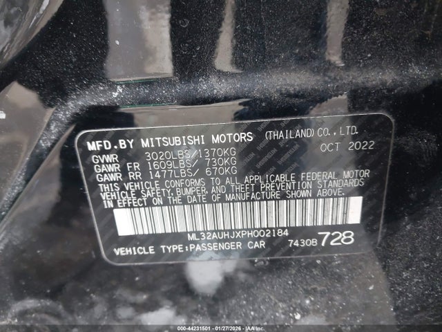 2023 MITSUBISHI MIRAGE ML32AUHJXPH002184 Photo 8