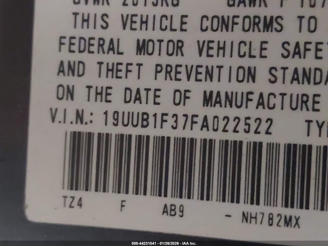 Aukcja sprzedaży 2015 Acura Tlx, vin: 19UUB1F37FA022522, numer aukcji: 44231541