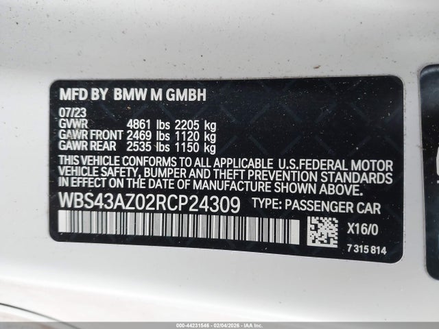 2024 BMW M4 WBS43AZ02RCP24309 Photo 8