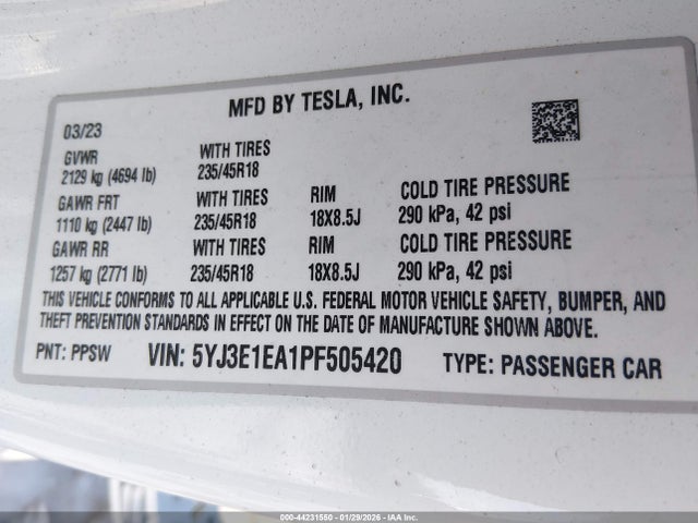 2023 TESLA MODEL 3 5YJ3E1EA1PF505420 Photo 8