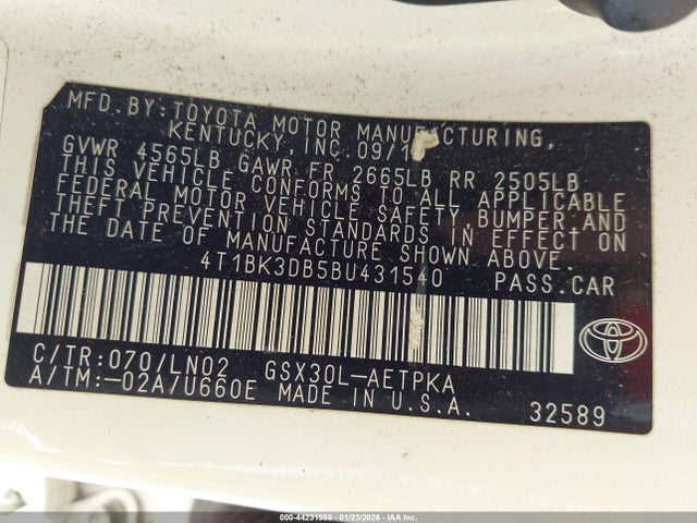 2011 TOYOTA AVALON 4T1BK3DB5BU431540 Photo 8