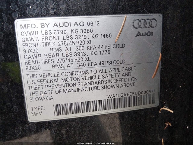 2013 AUDI Q7 WA1LGAFE5DD000571 Photo 8
