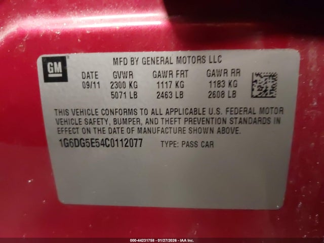 2012 CADILLAC CTS 1G6DG5E54C0112077 Photo 8