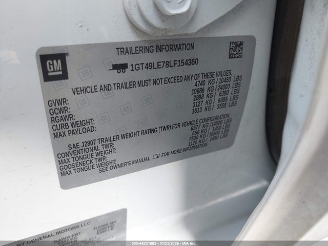1GT49LE78LF154360 GMC Sierra 2500hd 4wd Standard Bed