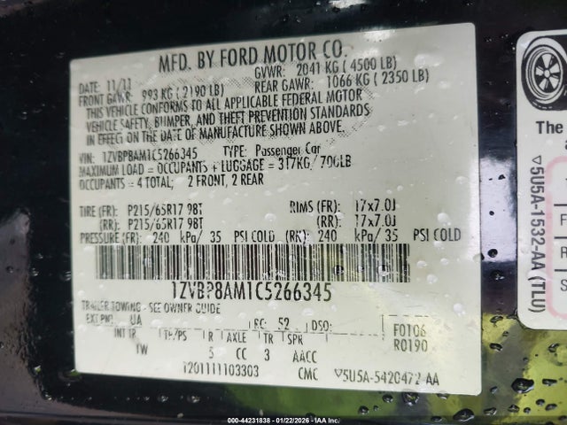 2012 FORD MUSTANG 1ZVBP8AM1C5266345 Photo 8