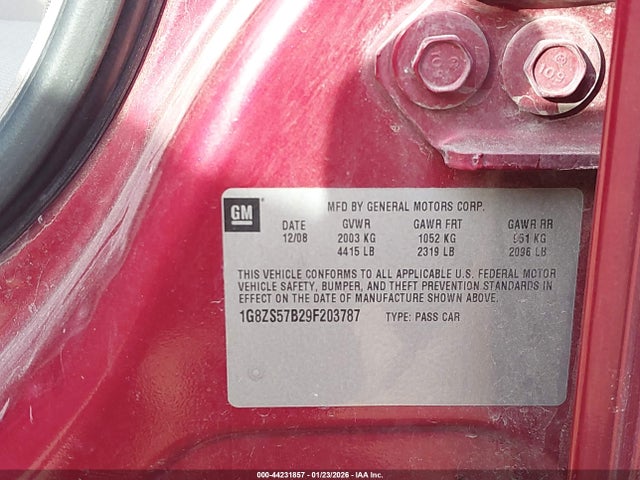 2009 SATURN AURA 1G8ZS57B29F203787 Photo 8